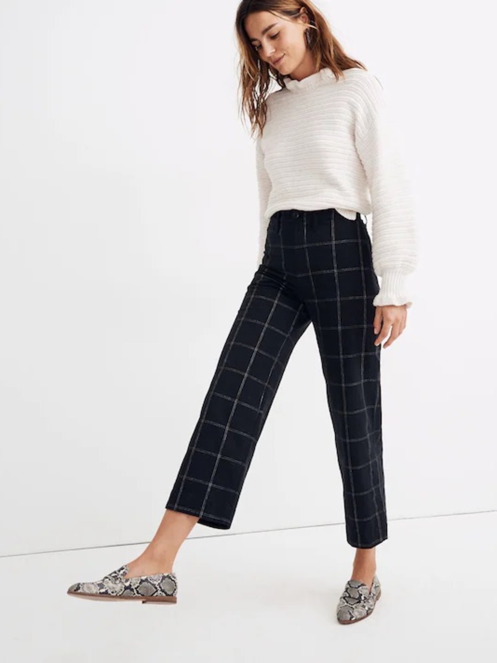Madewell Black Wide Leg Crop Pants